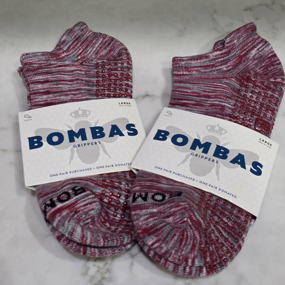 Bombas Women's 2 Pairs Gripper Ankle Socks Size 8-12/L Multicolored
